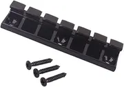 OFFIGAM 6 Strings String Fixed Bridge for Electric Guitar Non Tremolo Hardtail Saddle with Saddles Construction Easy Installation Kit Black