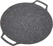 Korean Grill Pan with Nonstick Coating, Round BBQ Griddle Compatible for Induction Gas Stove Electric Cooktop Indoor or Outdoor Grilling, Barbecue Plate Circular Frying Pan Home