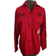 Ringers Western Hawkeye Red Long Sleeve Work Shirt Embroided Size XS New Tags