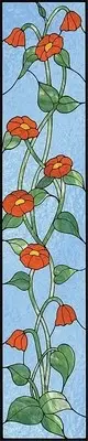 Faux stained glass window cling door sidelight roses pretty sunblock privacy