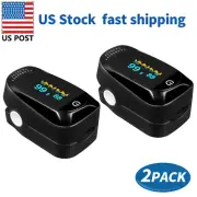 2pcs Finger Pulse Oximeter Blood Oxygen SpO2 Monitor PR PI Respiratory Rate FDA