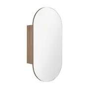 Bathroom Wall Mounted Pencil Edge Dual-Door Mirror Cabinet Shelf Oval Plywood 90x45cm