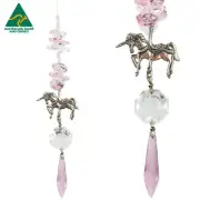 Unicorn Horse Crystal Suncatcher gift for her, pink rainbow window suncatchers