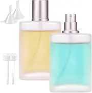 Perfume Atomiser, Pack of 2 Perfume Refill Bottles, Frosted Perfume Bottle, 100 ml Refillable Perfume Bottle, with Packaging Tools and Funnel, Suitable for Women or Girls