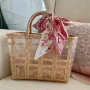 Bridesmaid Proposal Tote Bag with Handle Scarf, Bridesmaid Woven Gift Basket
