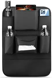 Obbarde Car Seat Back Organizer, Car Seat Back Storage Bag Hanging Bag Multifunctional Storage Box, Multifunctional Backseat Storage Box, With 7 Pockets, Easy To Clean (Black)