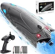 OSWIN RC Boat - FY011 with 2 Rechargeable Battery, 30+ MPH Fast Remote Control Boat for Pool & Lake, RC Speed Boat 2.4Ghz Race Boats for Adults & Kid, Outdoor Water Toys