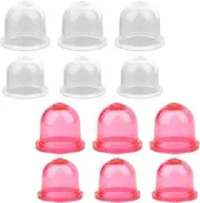 NQEUEPN 12pcs Primer Bulb Replacements, Prime Bulb Carburetor Primer Bulb for Trimmer Hedge Cutter Gas Blower Brush Compatible with Homelite Craftsman Roybi(Red & Transparent)