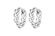 Solid 925 Signature Silver Olive Leaves Arc Earrings