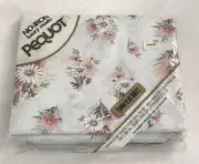 New Vintage Pequot Luxury Muslin Twin Flat Floral Sheet Springtime No Iron