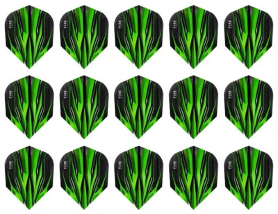 5 Sets of Harrows Fire Dart - Green (15 Flights) Standard No6 - Strong - Durable