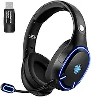 YOTMS Wireless PS5 Gaming Headset for PS4, PC, Switch, 2.4Ghz Wireless Gaming Headphones with Mic, Bluetooth 5.3 Headphones with Stereo Sound, 40h Battery, for Laptop, Mac, Phone (Black)