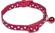 Petface White Dots Cat Collar with Safety Clip and Bell, , Red
