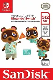 SanDisk Nintendo Switch Micro SD 512GB SDXC Memory Card Nintendo Licensed 100MBs