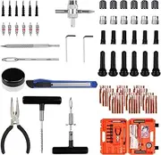 HORUSDY 108-Piece Tyre Puncture Repair Kit, Heavy Duty Tire Tube Recovery Plugs Off Road Flat Tyre Car 4WD Motorcycle With Storage Case
