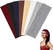 [Proxima Direct] 8 Pack Headbands for Women Non Slip Fashion Sports Hair Bands for Women's Hair Soft Cotton Cloth Stretchy Headbands for Workout Yoga Running