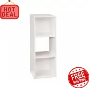 36 in. H x 12 in. W x 12 in. D White Wood 3-Cube Storage Organizer NEW