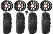 KS234 Addict 2 Beadlock 15" Wheels Bk 35" RC500S Sticky Tires Can-Am Maverick X3