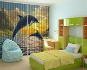 3D Dolphin 436 Blockout Photo Curtain Printing Curtains Drapes Fabric Window AU