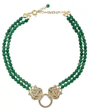 Eye Candy LA Agate Double Leopard Natural Stone Necklace NoSize NoColor