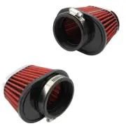 2x 55mm Motorcycle Red Round Air Intake Filter Pod Racing Air Filter Accessories (for: BMW)