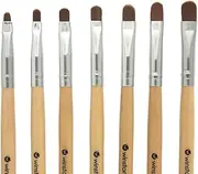 Winstonia 'Wooden Allure' Nail Art Acrylic UV Gel Brushes Tools Set Kit Assorted Size Oval