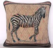 Zebra - Paul Brent "Tribal Trek", Neutral, Geometric Shapes Tapestry Pillow New