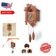 Classic Brown Wood Cuckoo Clock - Automatic Mechanism & Night Silencing Feature
