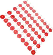 Healeved 50pcs Number Plate Hang Tags Marking Tags Metal Locker Key Label Number Keychain Key Labels Red Acrylic