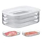 Stackable Meat Container for Fridge Bacon Lunch Meat Meal Prep Storage Box with