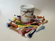 J.B. Halley Golf Tees 50 Count 2” Wood New Never Used Multicolor