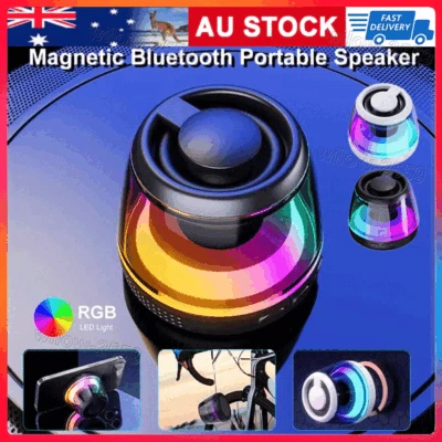 Magnetic Bluetooth Speaker RGB Light Mini Portable Speaker Magnetic Phone Holder