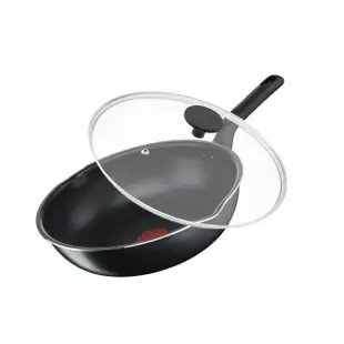 【Tefal 特福】璀璨系列24CM多用不沾鍋深平鍋/炒鍋型加贈玻璃蓋