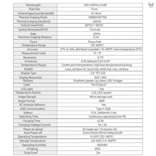 優利德(UNI-T) 紅外熱成像儀UTi120S 16GB記憶卡存儲 高低溫報警 6種調色板 帶LED燈