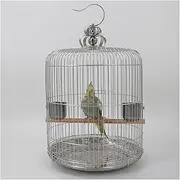 Birdcage Stainless Steel Birdcage Large Round Starling Black Phoenix Peony Villa Parrot Cage for Parakeets, Parrotlets, Finches Parrot Bird Cage (Type 34)