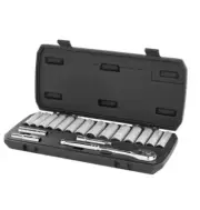 Hart HHMTS301 18 Piece 3/8" Drive Deep Socket Set With Ratchet New