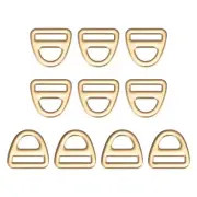1" Adjuster Triangle with Bar Swivel Clip D Dee Ring Buckle, 10Pcs Gold Tone