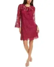 NWT Johnny Was Harper Recycled Lace Mini Dress Smokey Rose Shift Tunic XS $388
