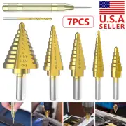5pcs Step Drill Bit 50 Size High Speed Steel Step Drill Bits Set Hole qizcA