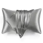 2 Pack Silk Satin Pillowcase for Hair and Skin, 20x26 Inches Standard Dark Grey