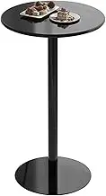 High Top Table with Round Top and Sturdy Metal Base, Round Bar Height Cocktail Table, Small Space Pub Table Compact Bistro Furniture Table for Kitchen, Dining Room, Cocktail, Home(60x72cm)