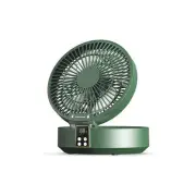 Dark Green Remote-Control Wall-Mount Foldable Mini USB Fan with Night Light and