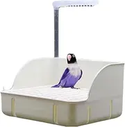 IOIUSKKU Bird Bath Basin Automatic Water Circulation for Clean Environment Automatic Circulating Water Tank for Birds ABS, White