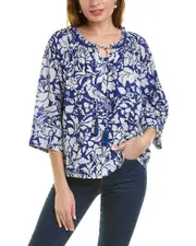 Pomegranate Tie-Neck Blouse