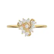 0.15 Ctw Round Cut Simulated Diamond Dainty Minimalist Cluster Everyday Ring