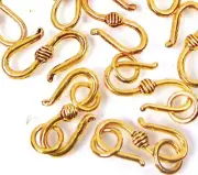45pcs / 15 sets Golden Pewter S Hook Clasp with Jump Rings