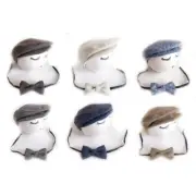 Baby Boy Photography Props Flat Cap Bow Tie Sets Gatsby Hat Beret Hat Bow Tie