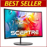 Sleek 24-Inch Curved 1080p Monitor with Built-in Speakers - Stylish Metal Design