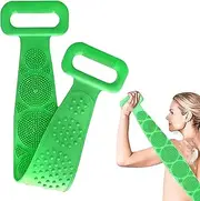 EZONEDEAL Back Scrubber for Shower, 70 cm/ 27 inches Extra Long Exfoliating Body Brush with Handle for Men and Women Long Lasting and Easy to Clean Super Long Bath Body Brush (Green)