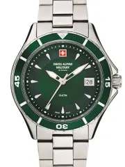 Swiss Alpine Military 7740.1134 Green Dial Silver Stainless Steel Womens Watch